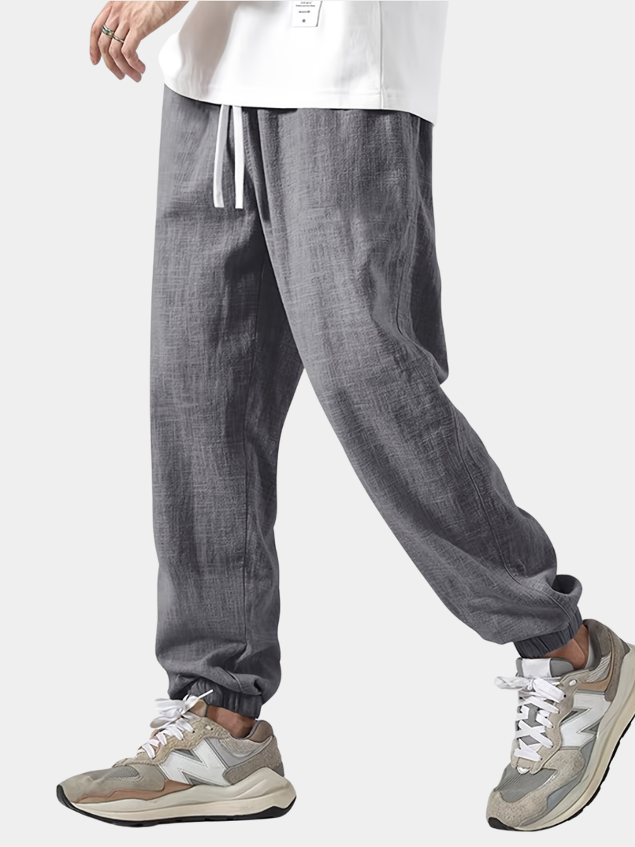 LINEN LOOSE POCKET TROUSERS FOR MEN