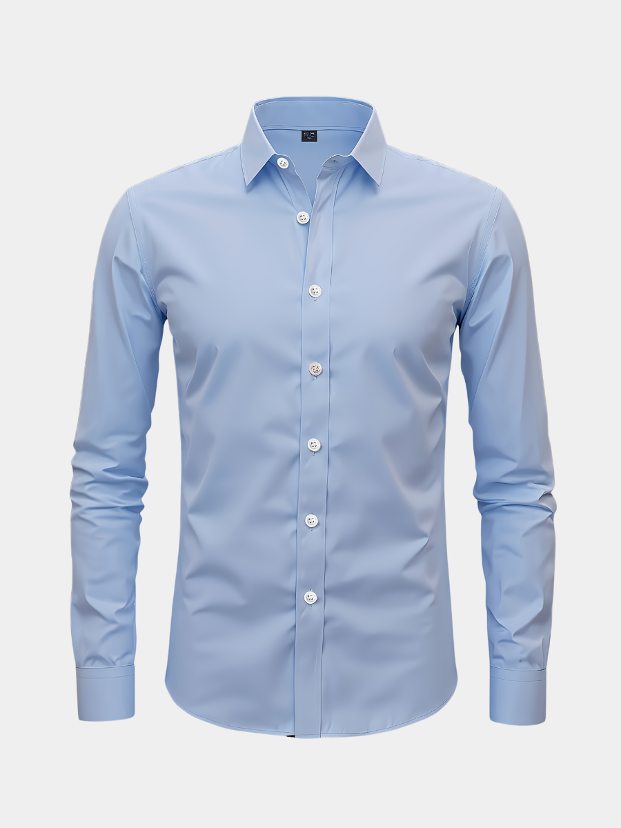 SOLID LAPEL SHIRT FOR MEN