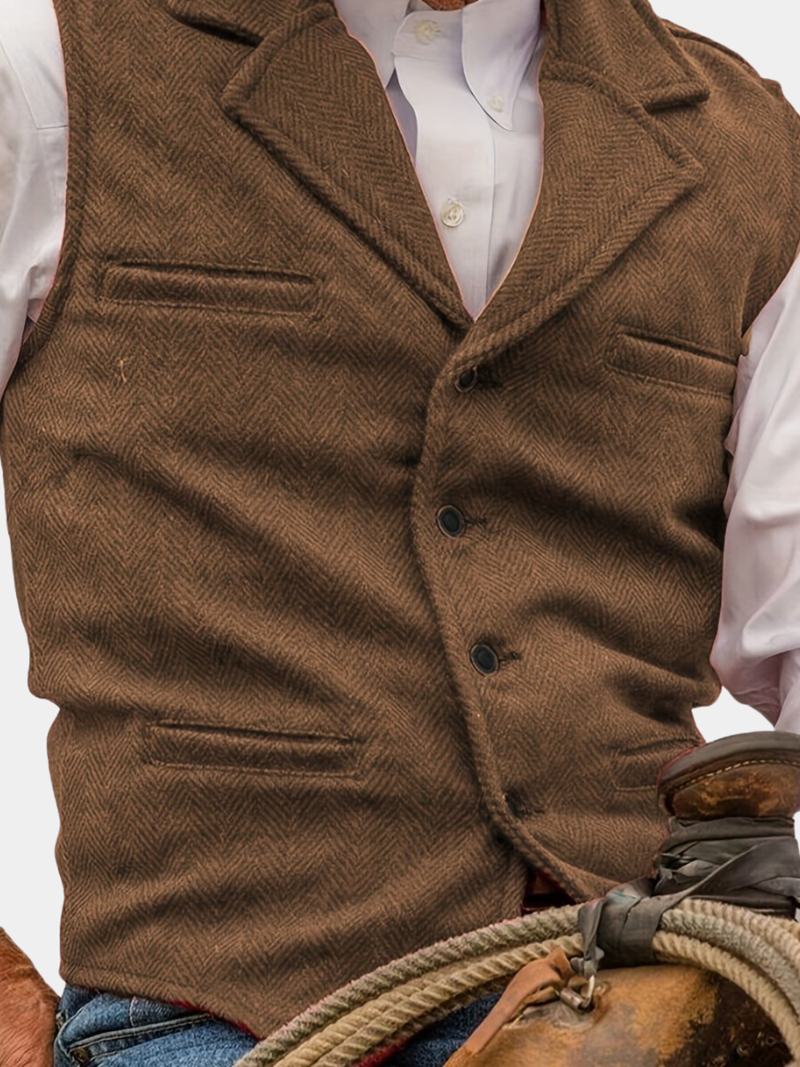VINTAGE WOOL BLEND VEST FOR MEN