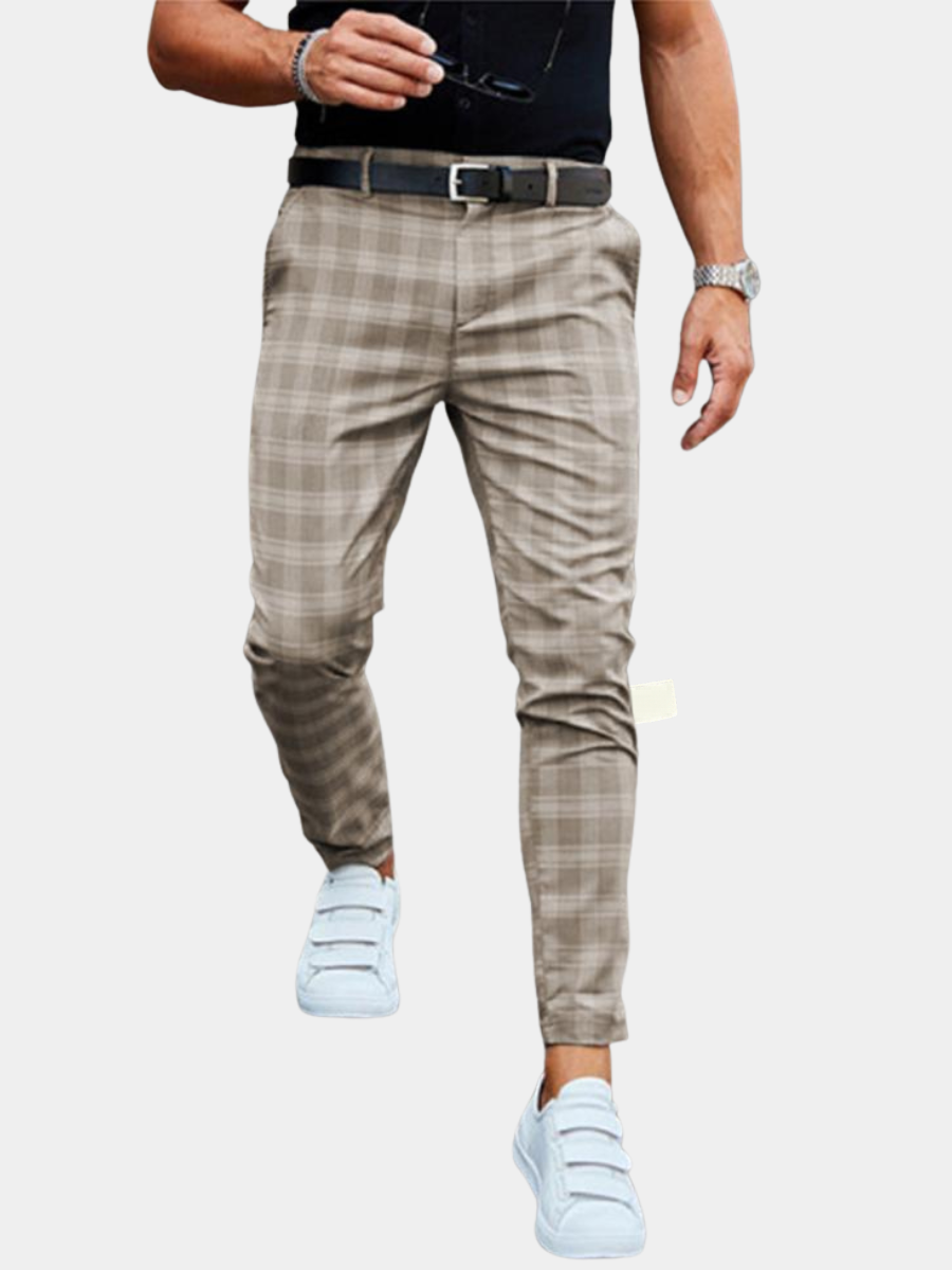 PLAID SLIM CHINO FOR MEN