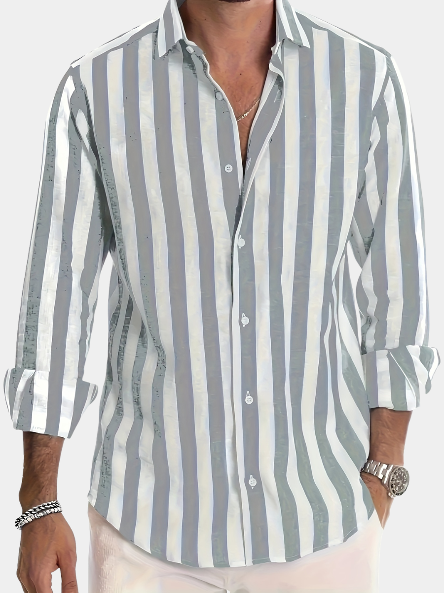STRIPED LINEN SHIRT FOR MEN