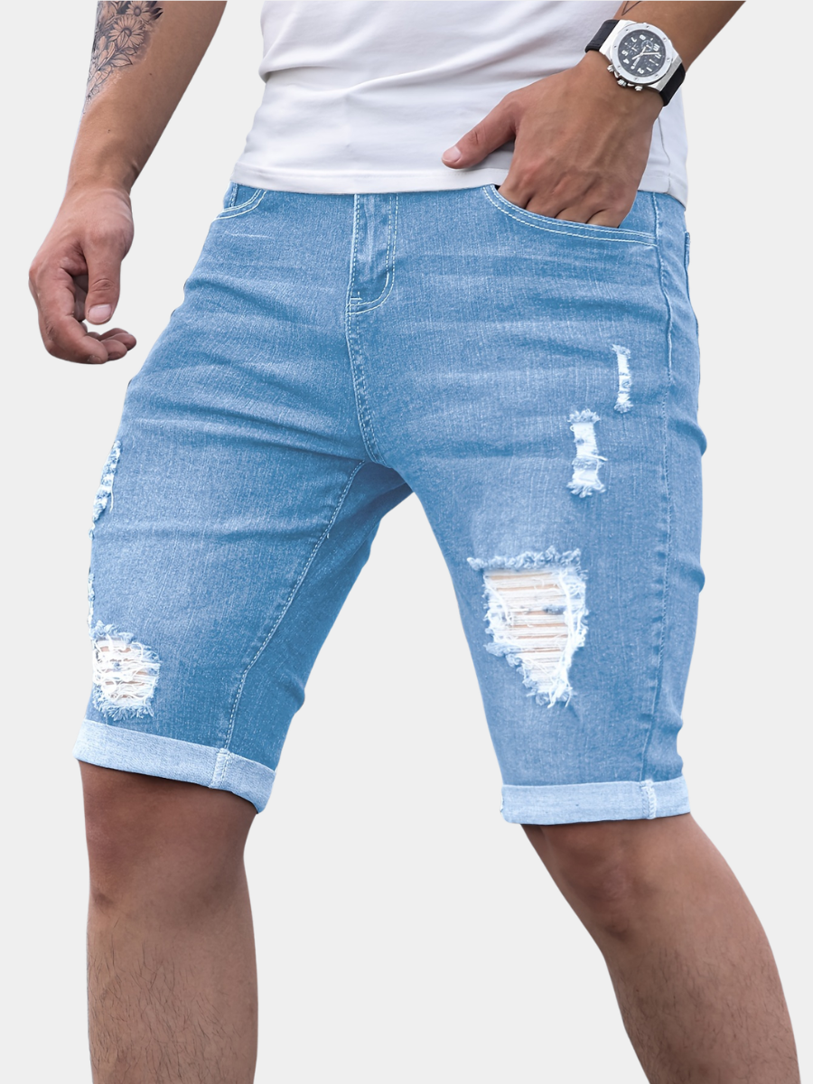 SKINNY DENIM SHORTS FOR MEN