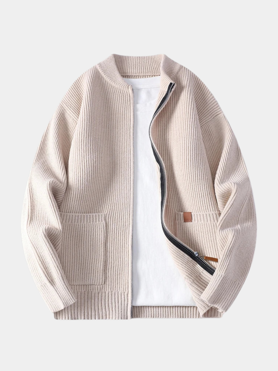 RIBBED KNIT JACKET FOR MEN