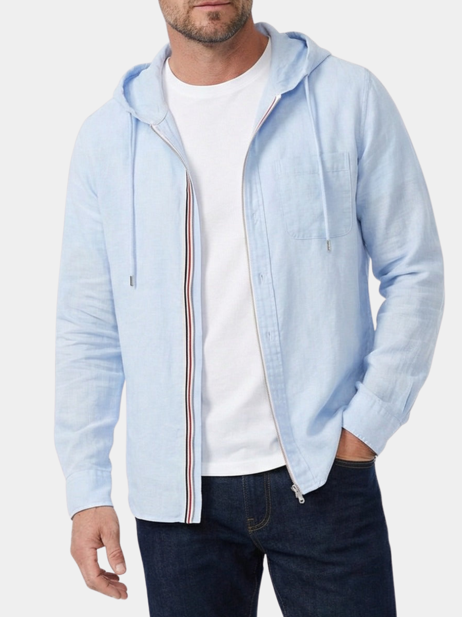 LINEN BLEND HOODIE FOR MEN