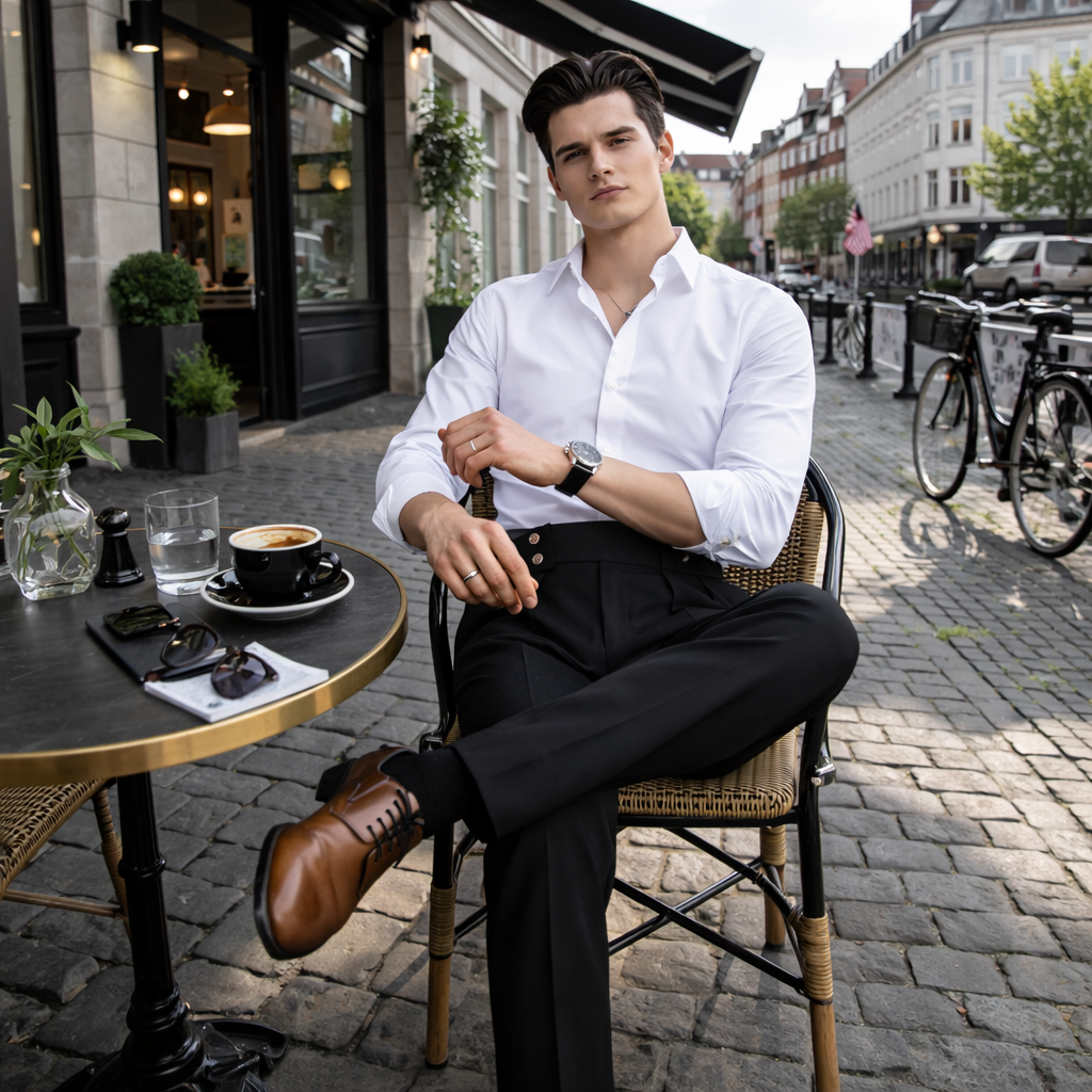 HIGH WAIST TROUSERS FOR MEN