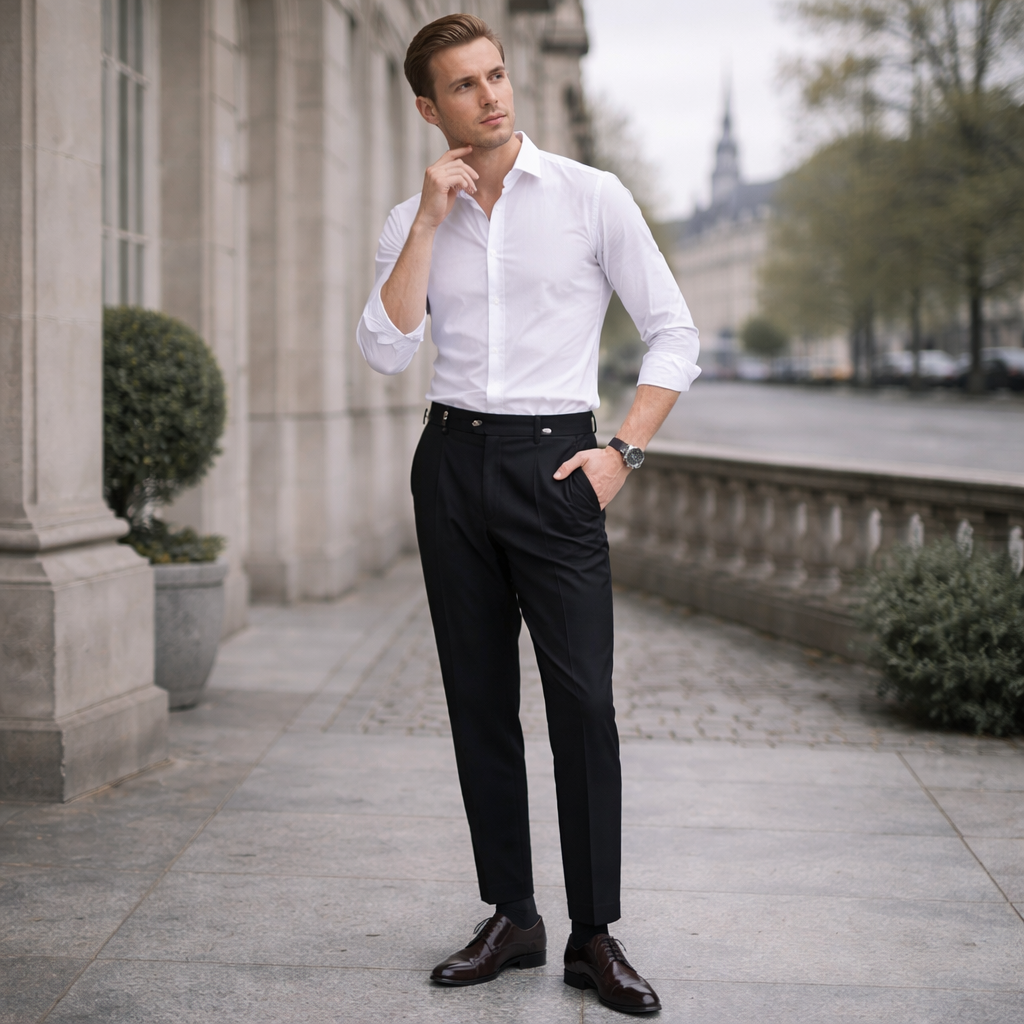HIGH WAIST TROUSERS FOR MEN