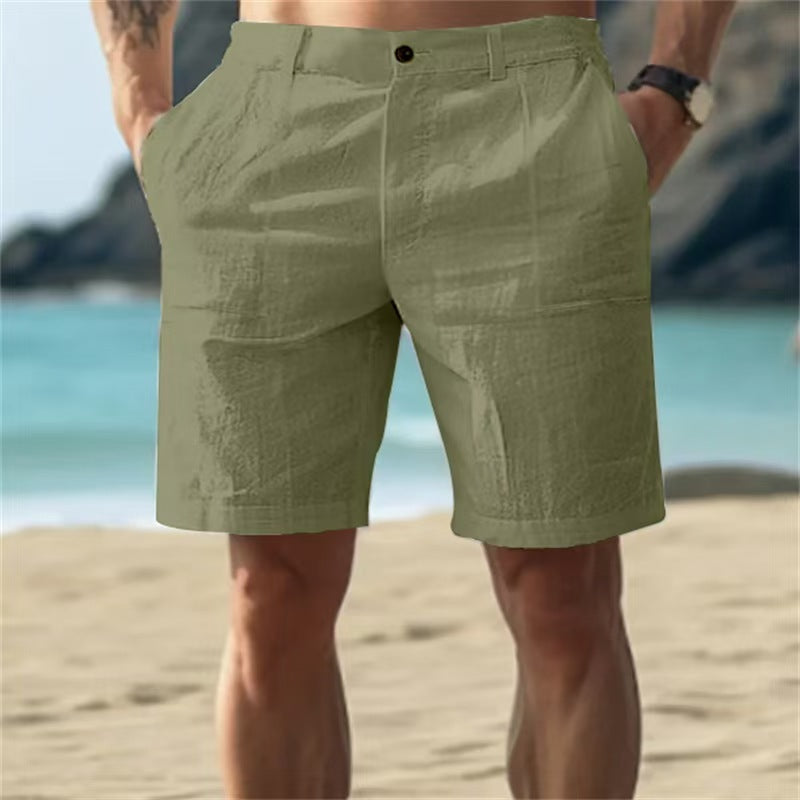 RIBBED LINEN SHORTS FOR MEN