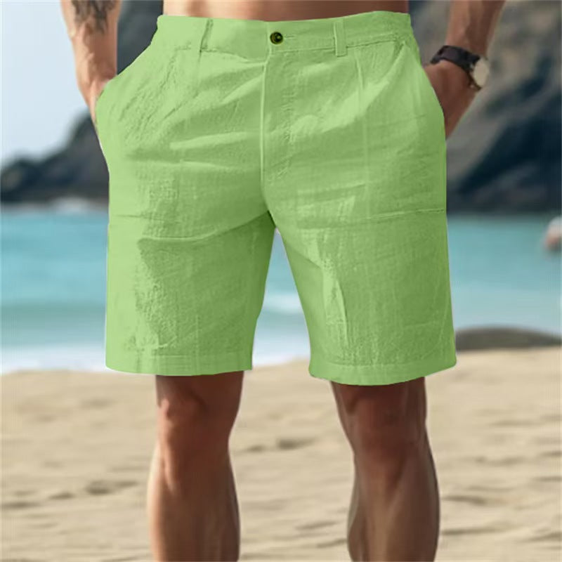 RIBBED LINEN SHORTS FOR MEN