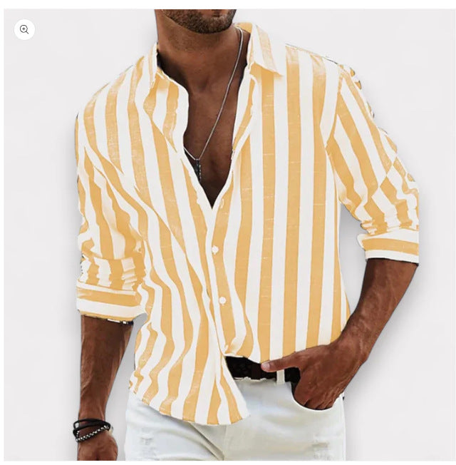 STRIPED BUTTON SHIRT FOR MEN