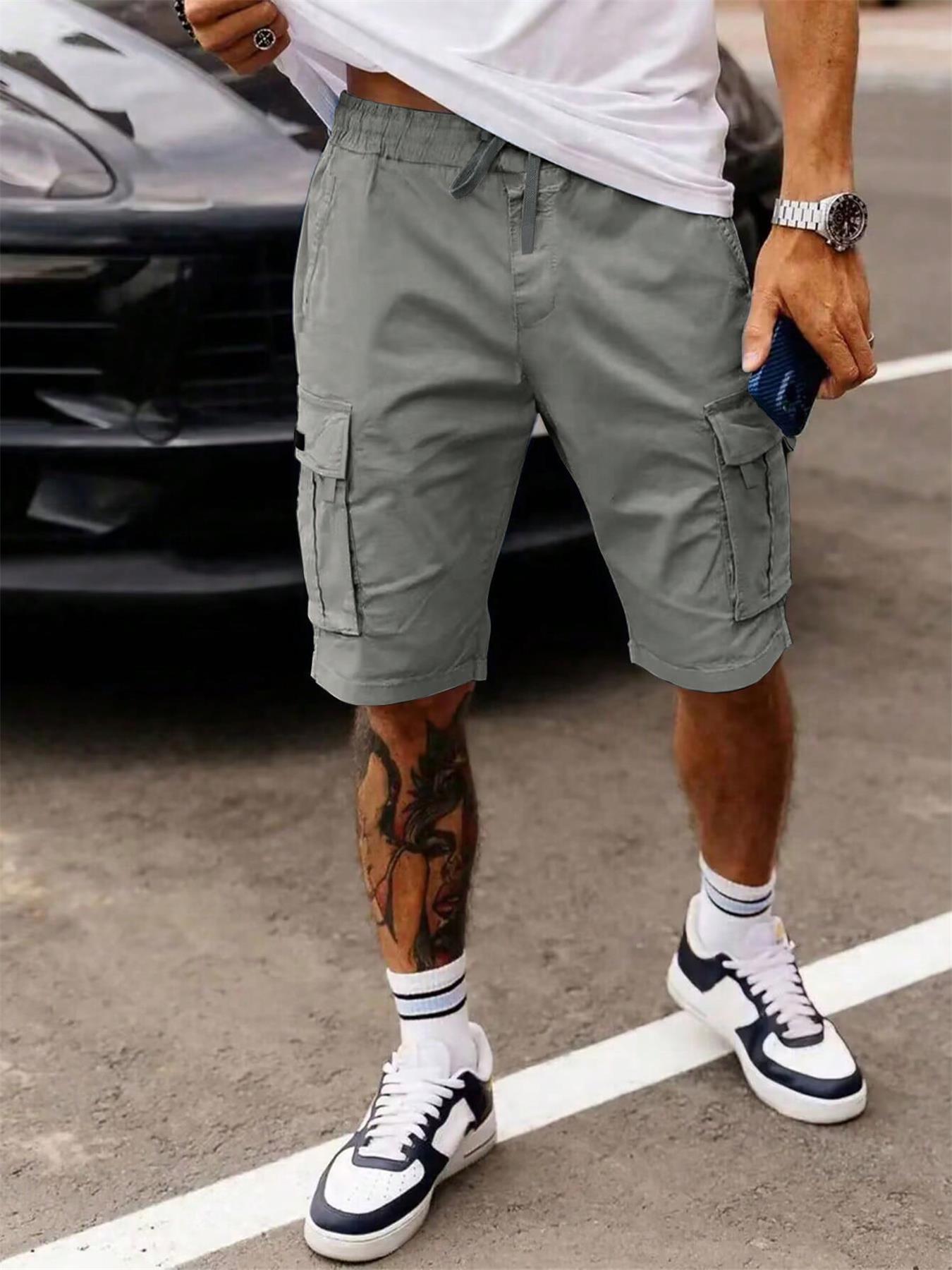 DRAWSTRING CARGO SHORTS FOR MEN