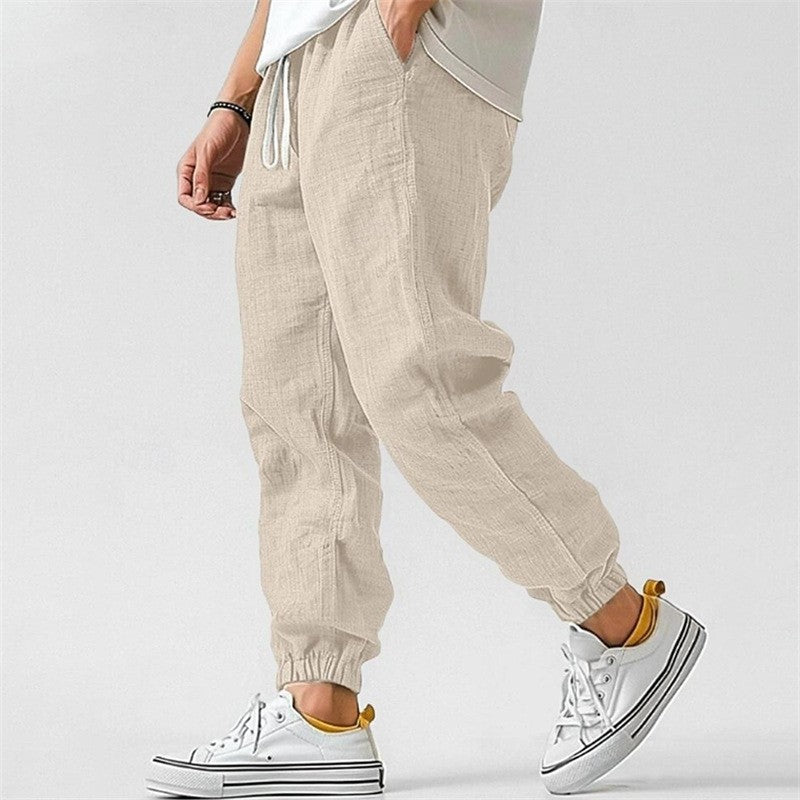 COTTON LINEN JOGGERS FOR MEN