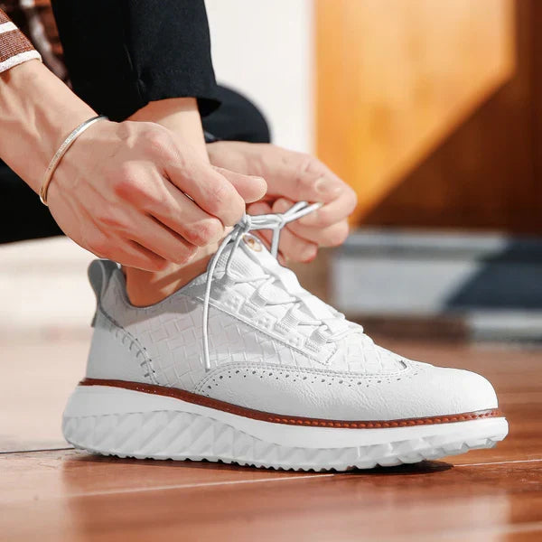 BREATHABLE LEATHER SNEAKERS FOR MEN