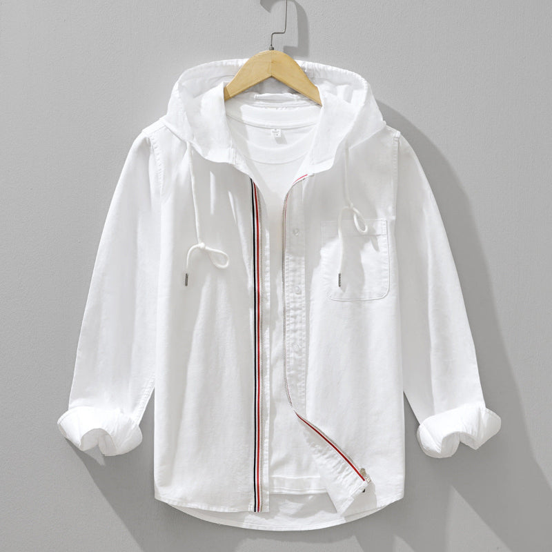 LINEN BLEND HOODIE FOR MEN