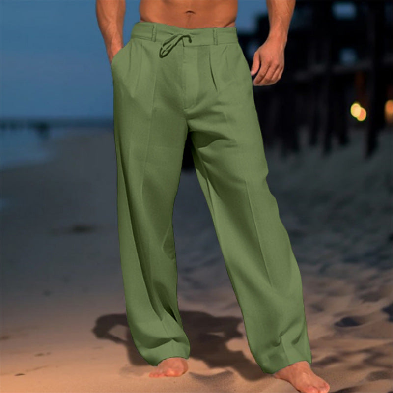 LINEN STRAIGHT TROUSERS FOR MEN