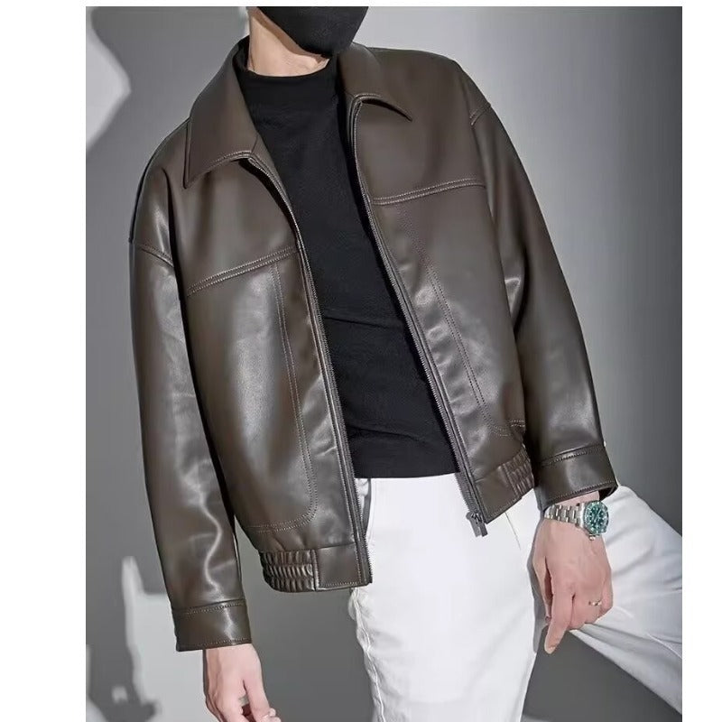 PU ZIP JACKET FOR MEN