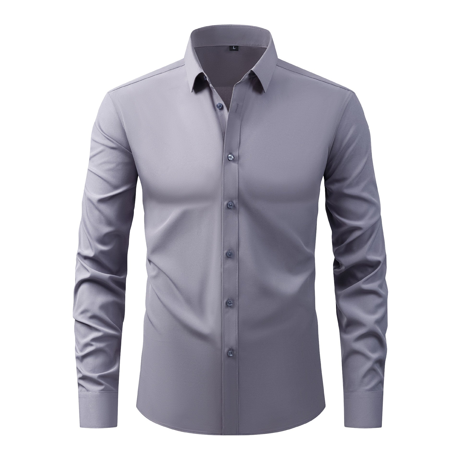 SOLID LAPEL SHIRT FOR MEN