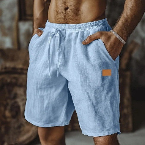 WOVEN LINEN SHORTS FOR MEN