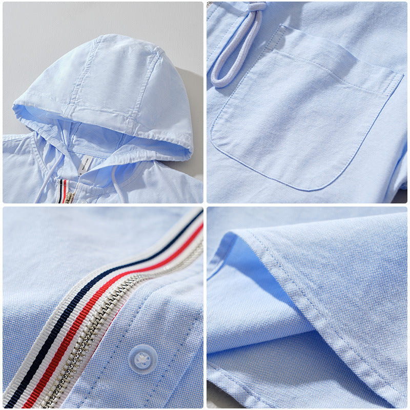 LINEN BLEND HOODIE FOR MEN