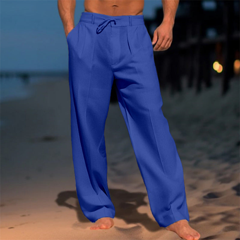 LINEN STRAIGHT TROUSERS FOR MEN