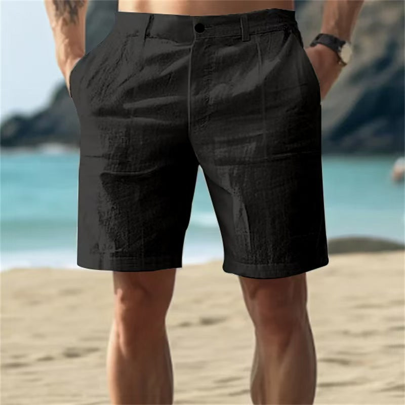 RIBBED LINEN SHORTS FOR MEN