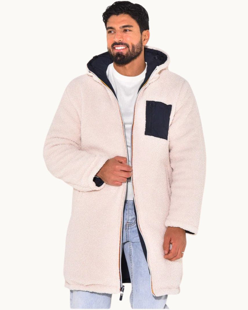 LONG WARM REVERSIBLE COAT FOR MEN