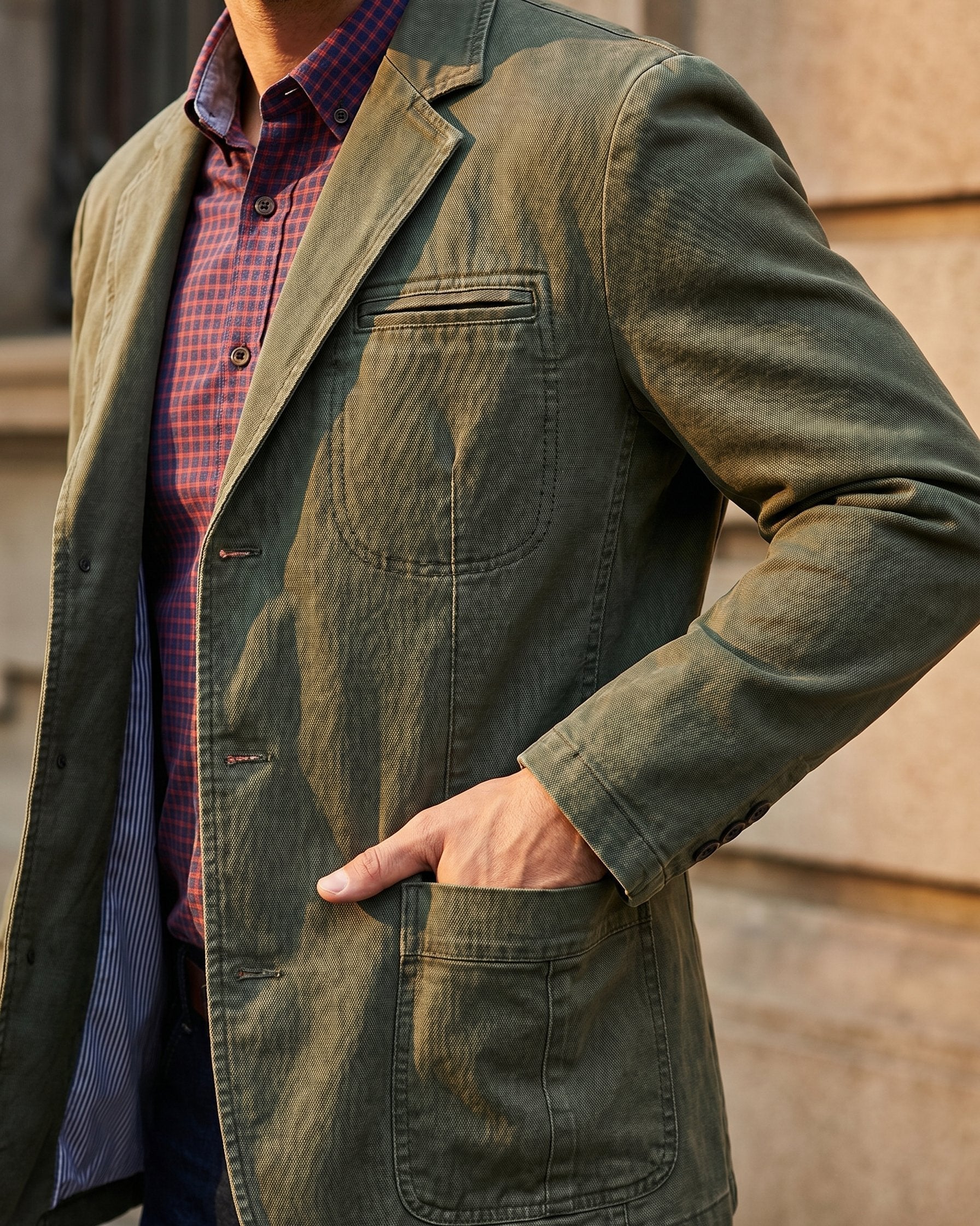 WASHED DENIM BLAZER FOR MEN