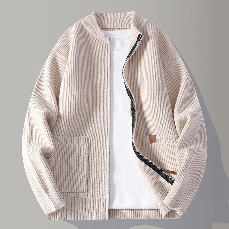 RIBBED KNIT JACKET FOR MEN