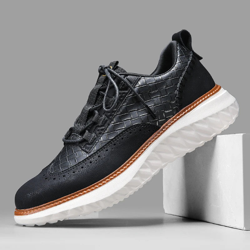 BREATHABLE LEATHER SNEAKERS FOR MEN