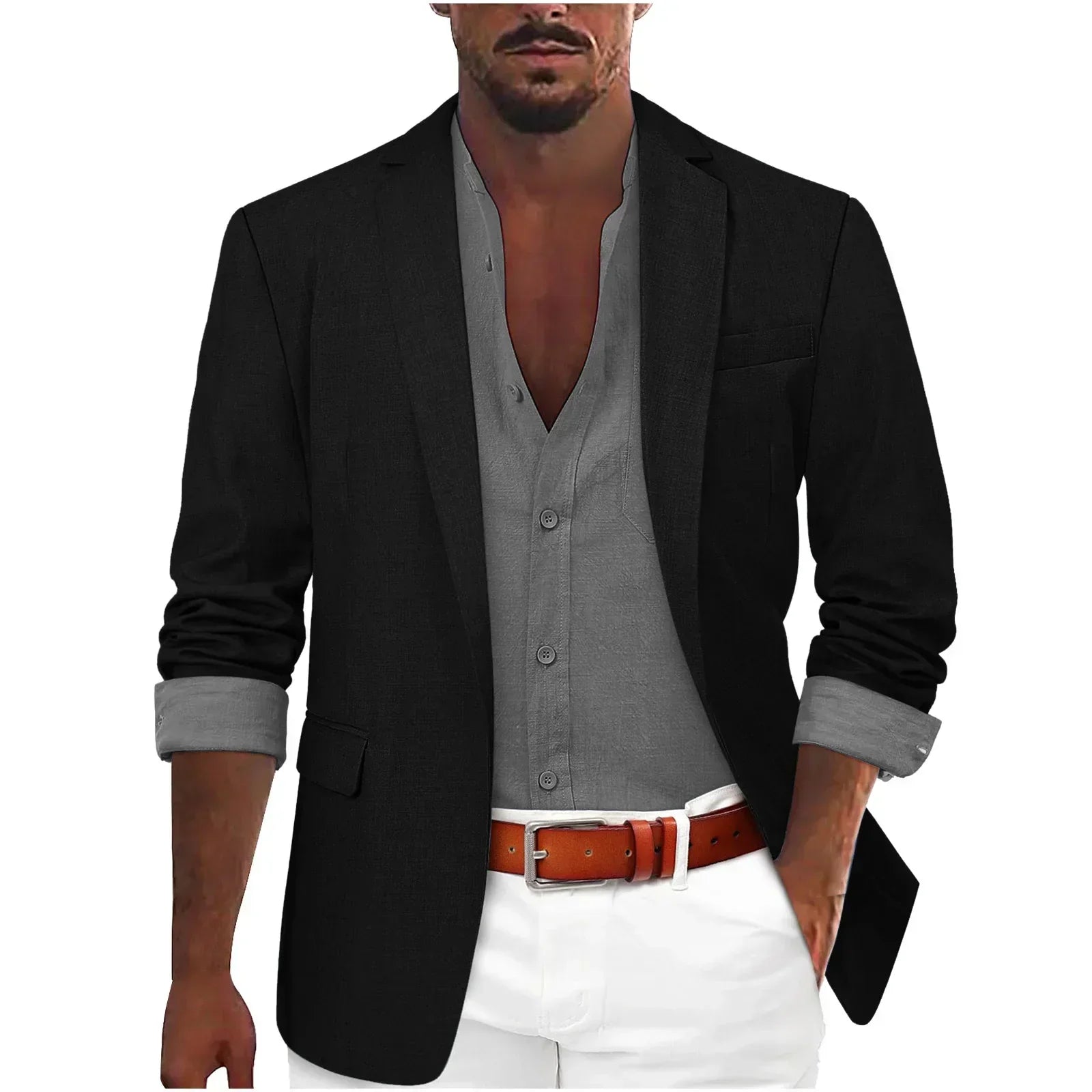 LIGHTWEIGHT LINEN BLAZER FOR MEN