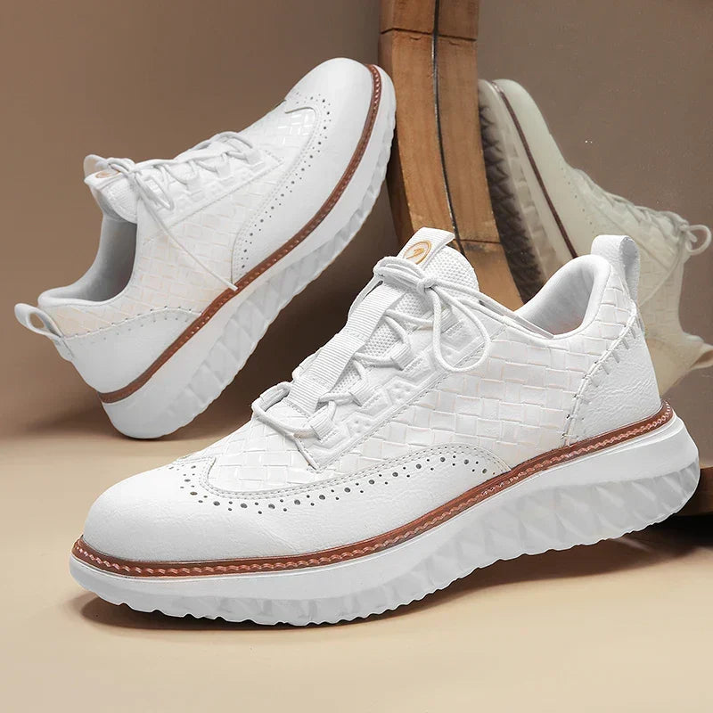 BREATHABLE LEATHER SNEAKERS FOR MEN