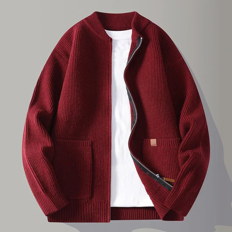 RIBBED KNIT JACKET FOR MEN