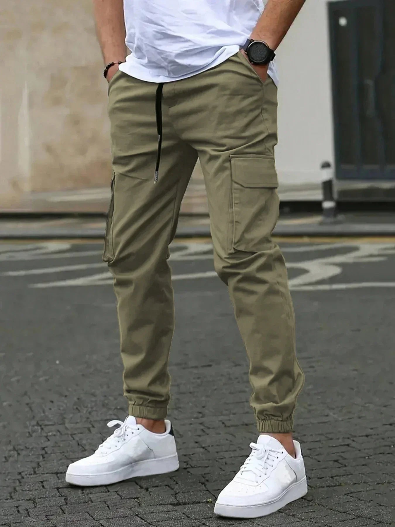 SLIM CARGO TROUSERS FOR MEN