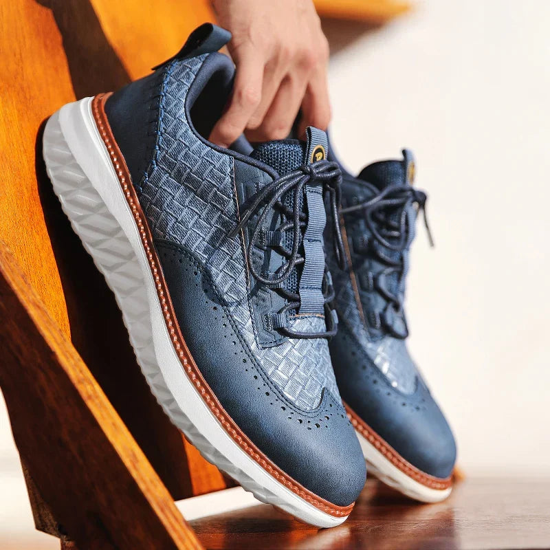 BREATHABLE LEATHER SNEAKERS FOR MEN