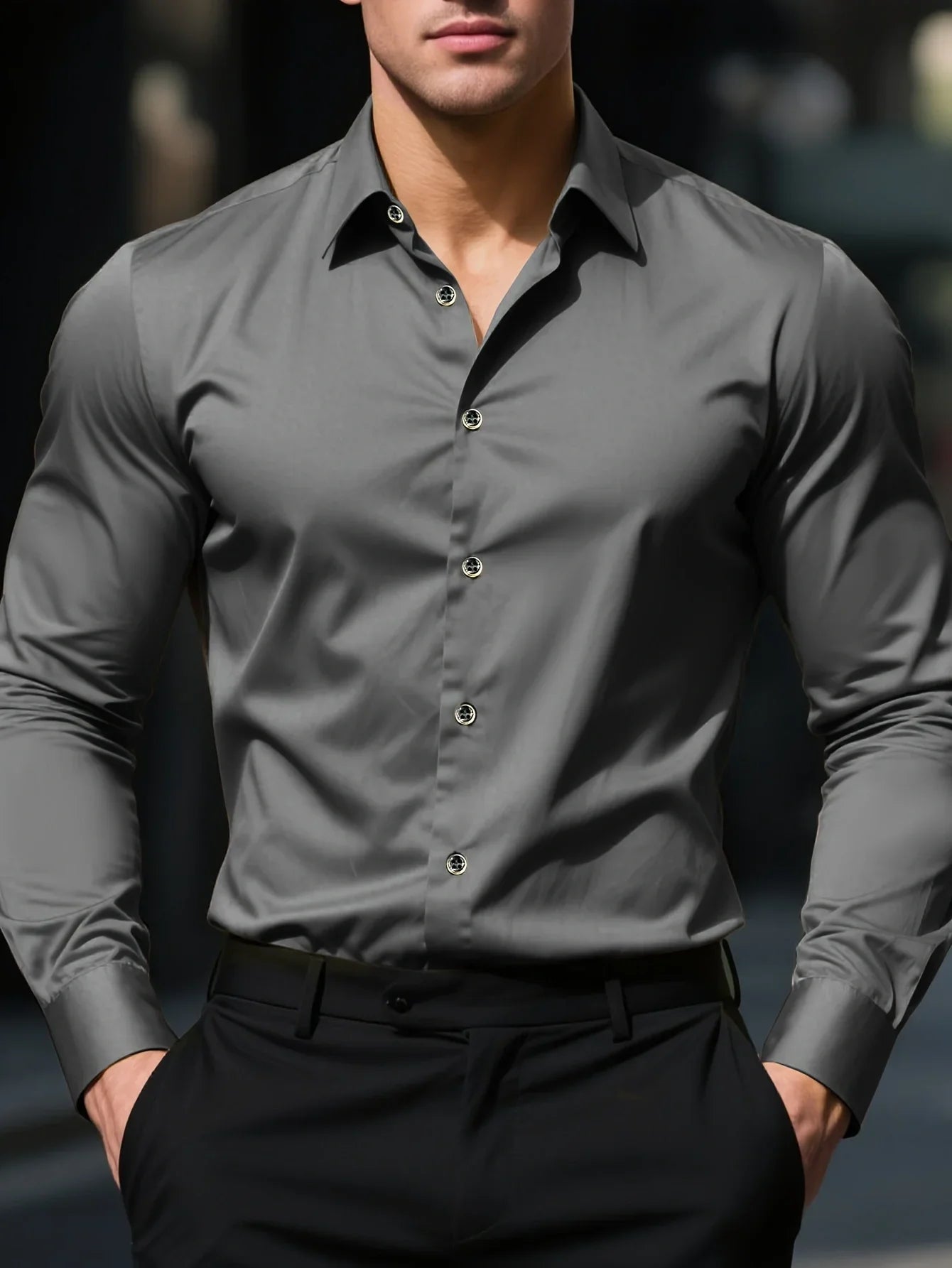 ELASTIC BUSINESS SHIRT FOR MEN