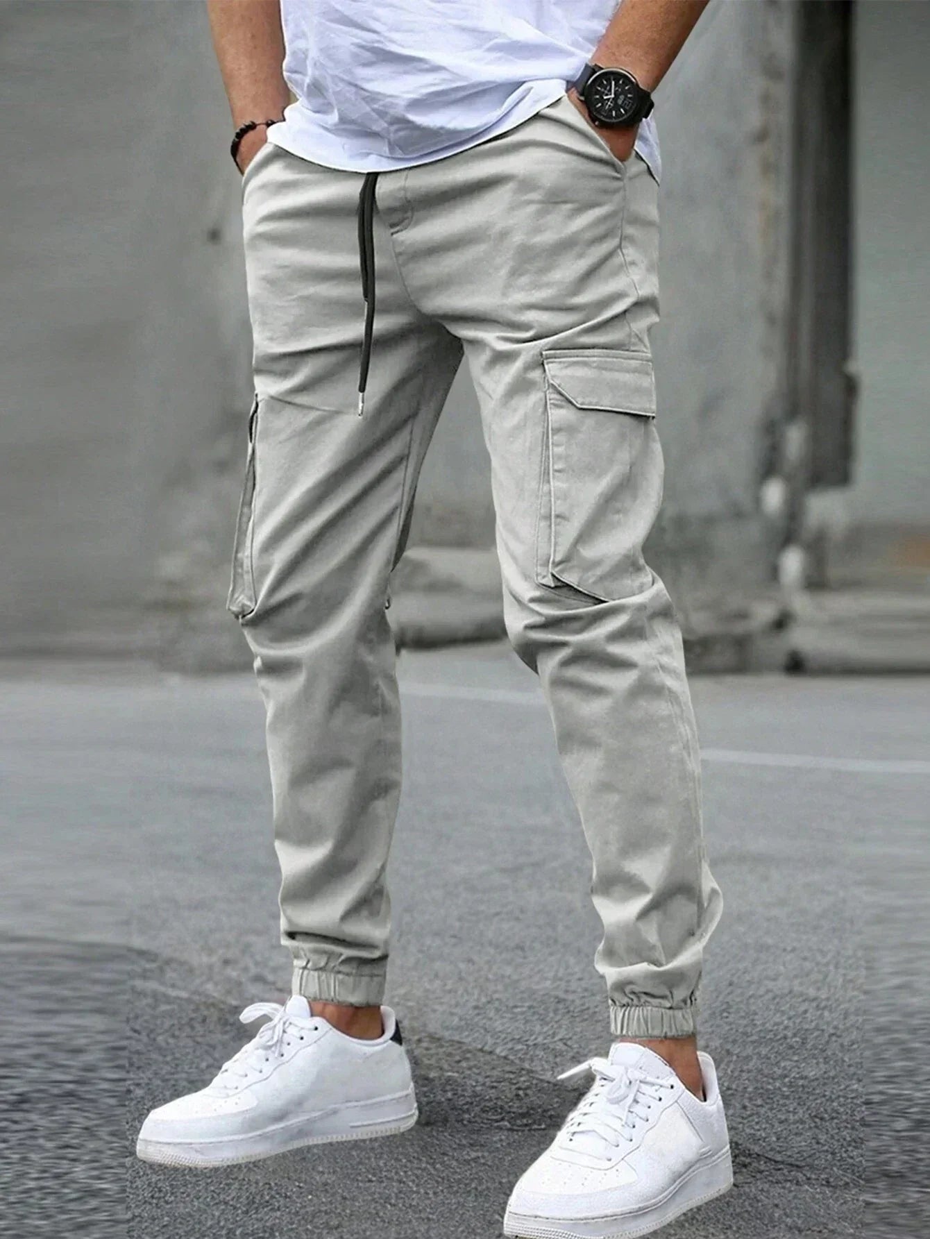 SLIM CARGO TROUSERS FOR MEN