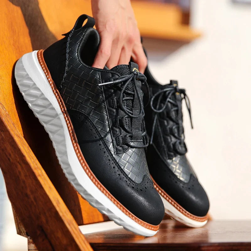 BREATHABLE LEATHER SNEAKERS FOR MEN