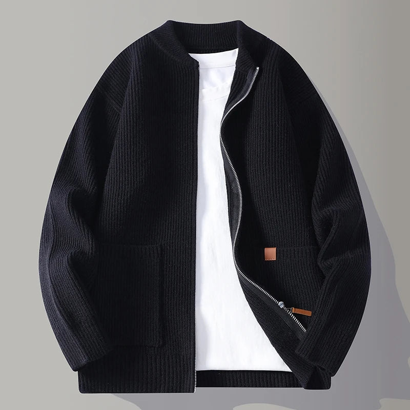 RIBBED KNIT JACKET FOR MEN