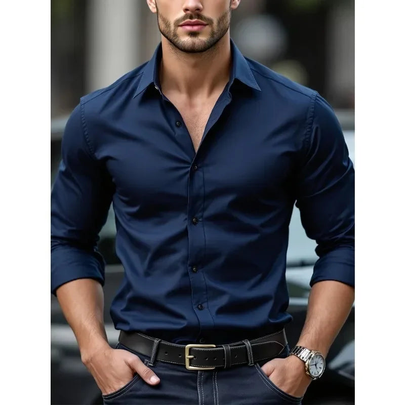 ELASTIC BUSINESS SHIRT FOR MEN