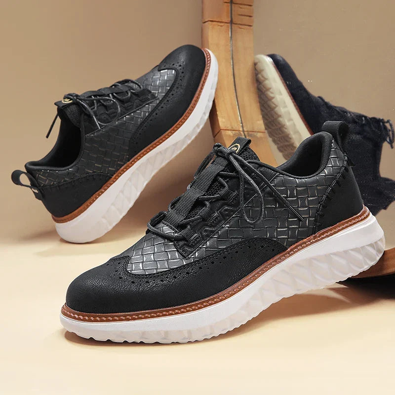 BREATHABLE LEATHER SNEAKERS FOR MEN