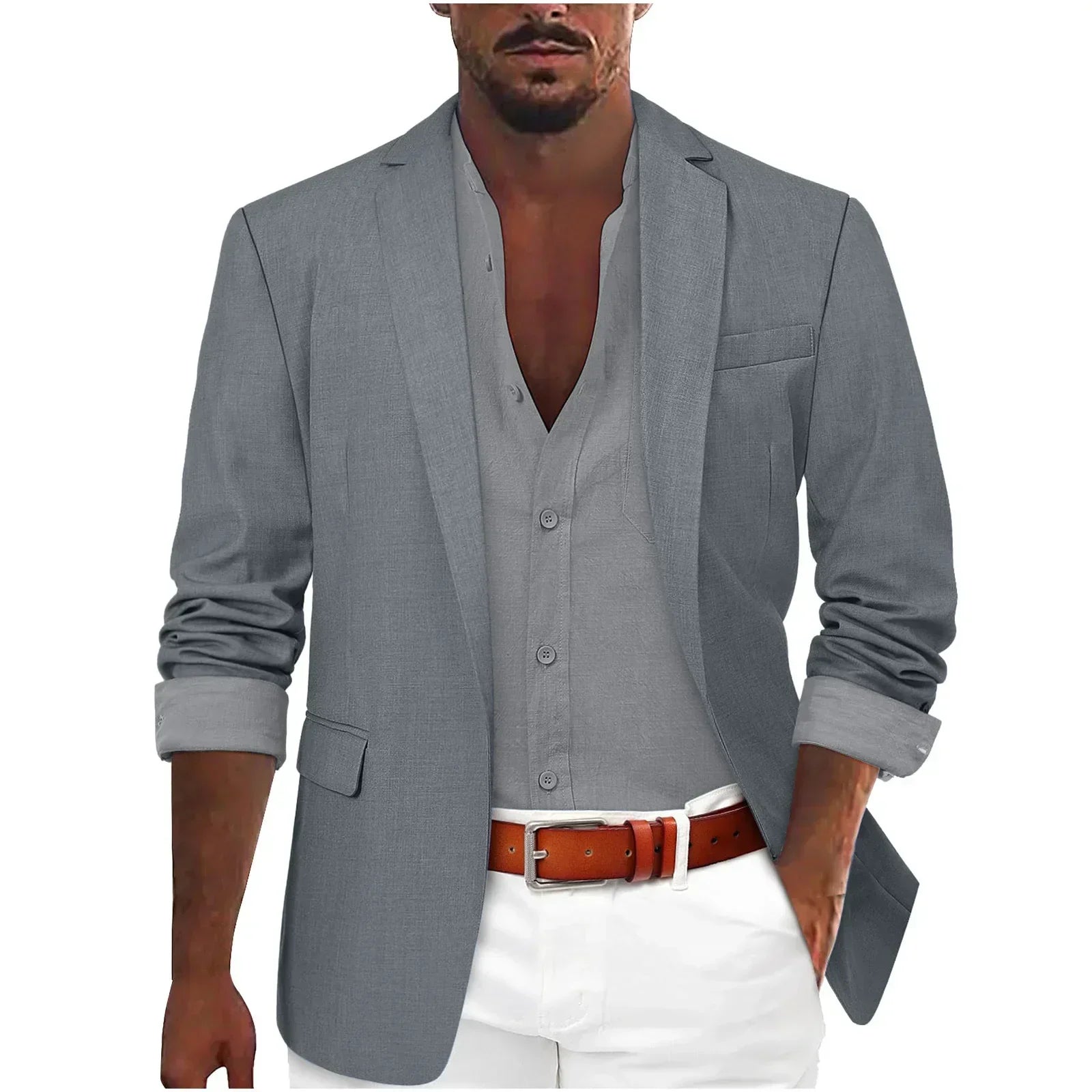 LIGHTWEIGHT LINEN BLAZER FOR MEN