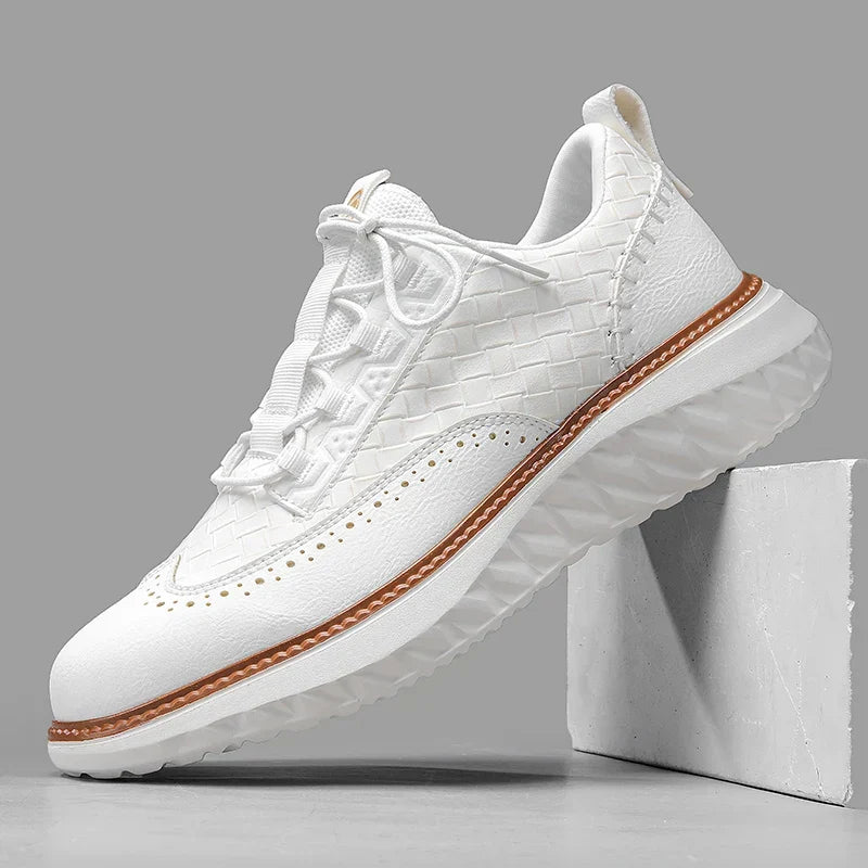 BREATHABLE LEATHER SNEAKERS FOR MEN