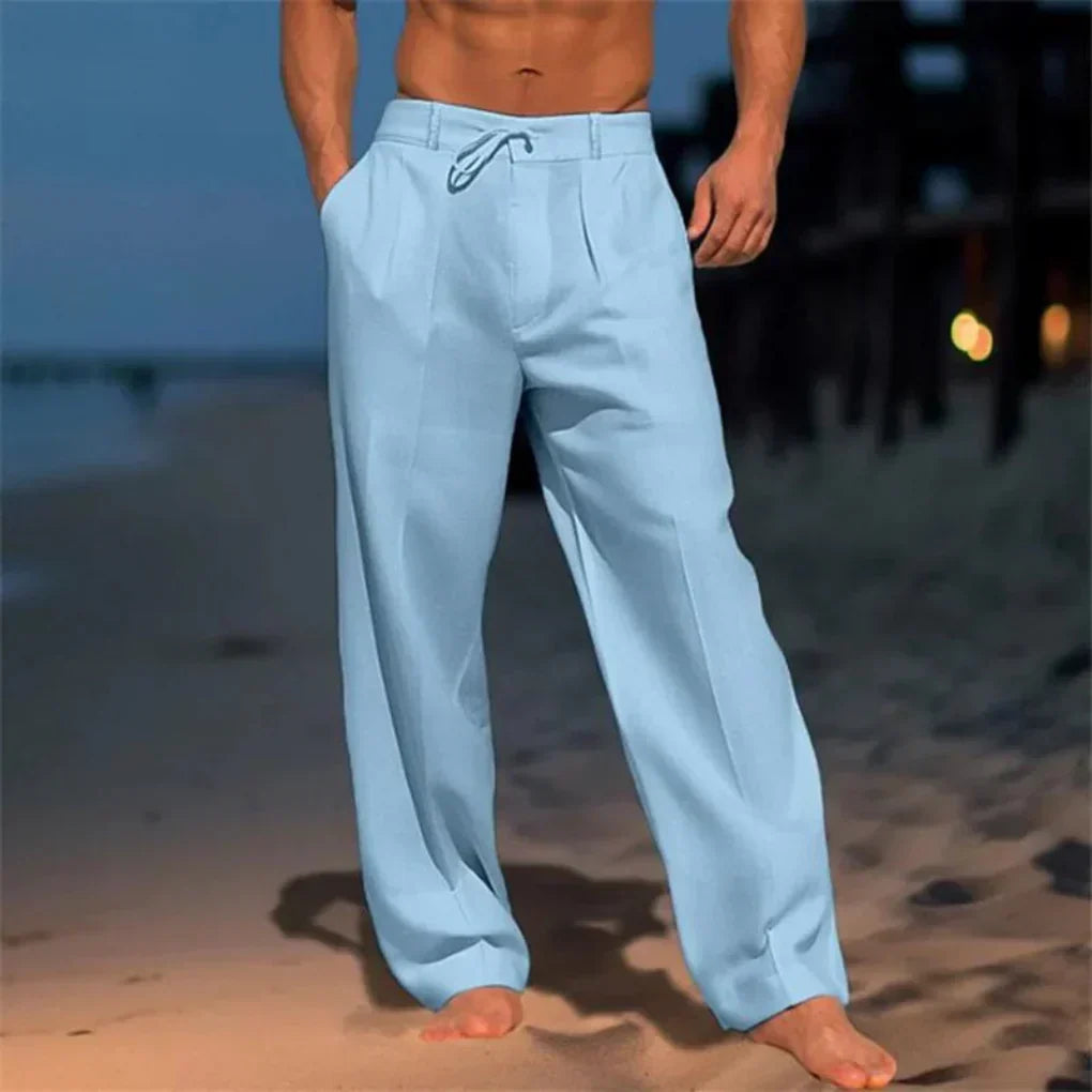 LINEN STRAIGHT TROUSERS FOR MEN