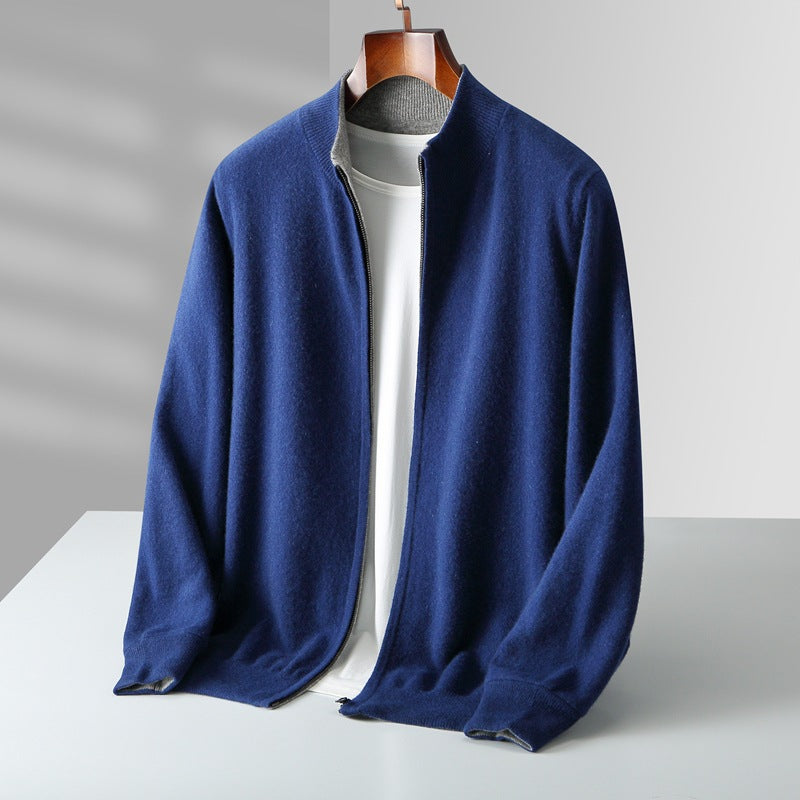 ZIPPERED KNIT CARDIGAN FOR MEN
