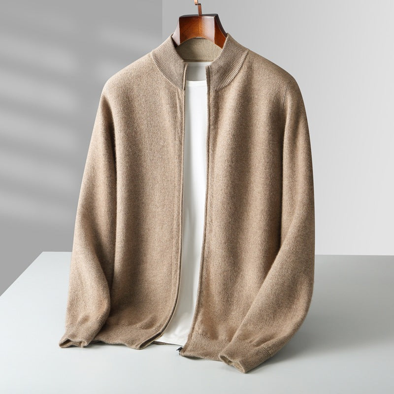 ZIPPERED KNIT CARDIGAN FOR MEN