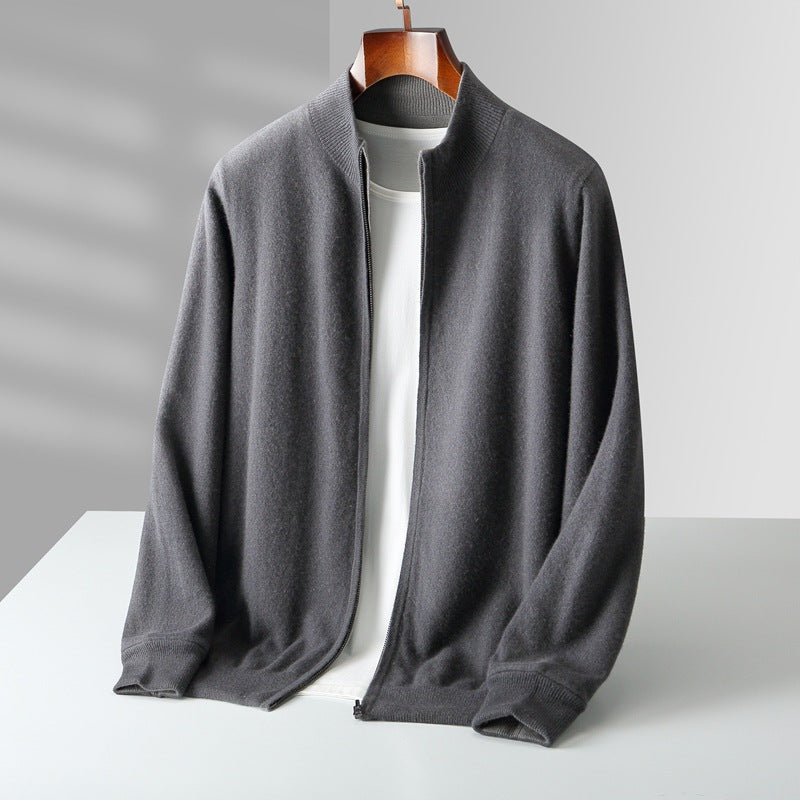 ZIPPERED KNIT CARDIGAN FOR MEN