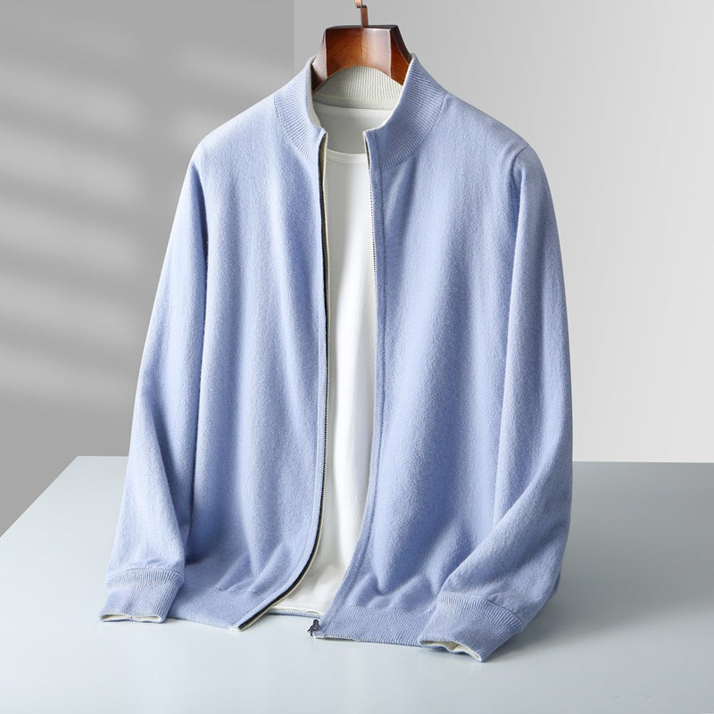 ZIPPERED KNIT CARDIGAN FOR MEN