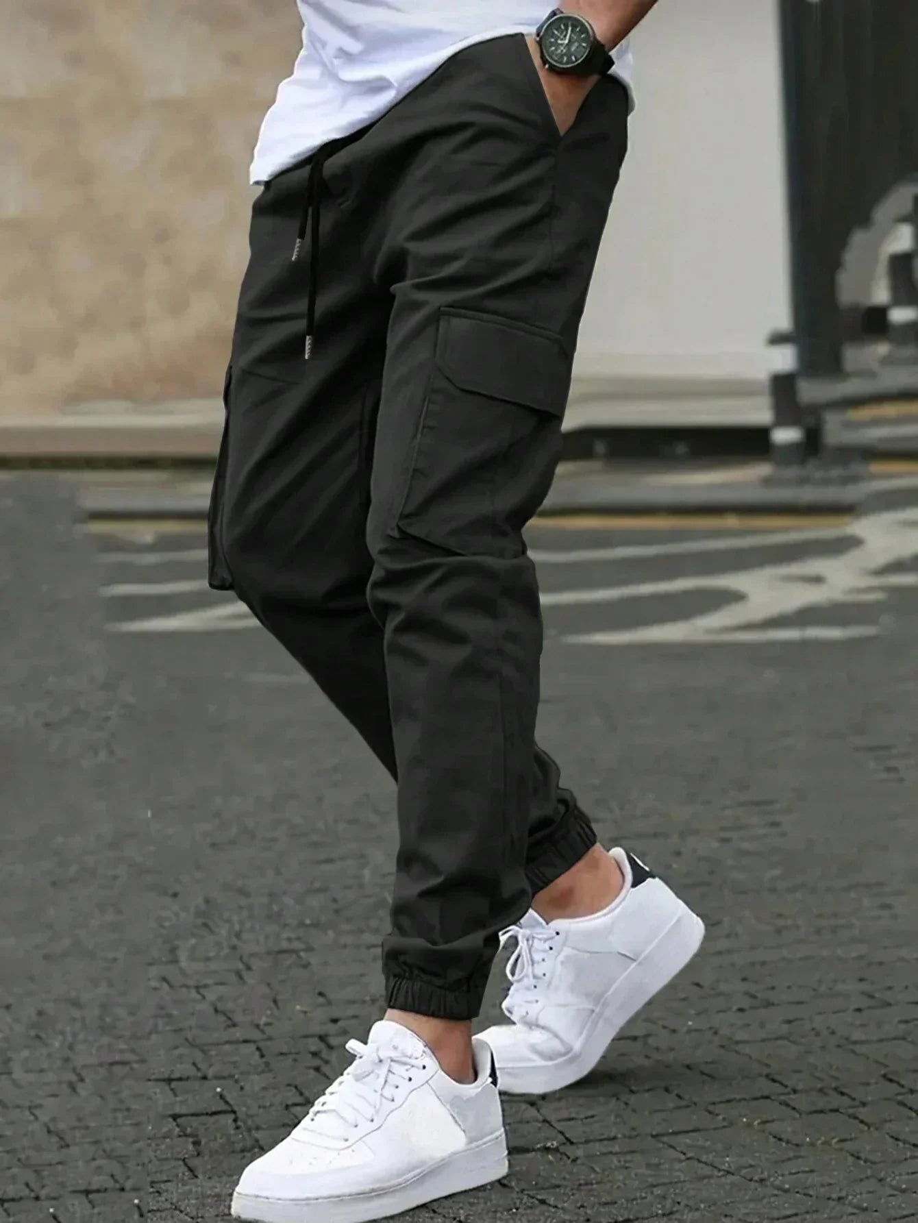 SLIM CARGO TROUSERS FOR MEN