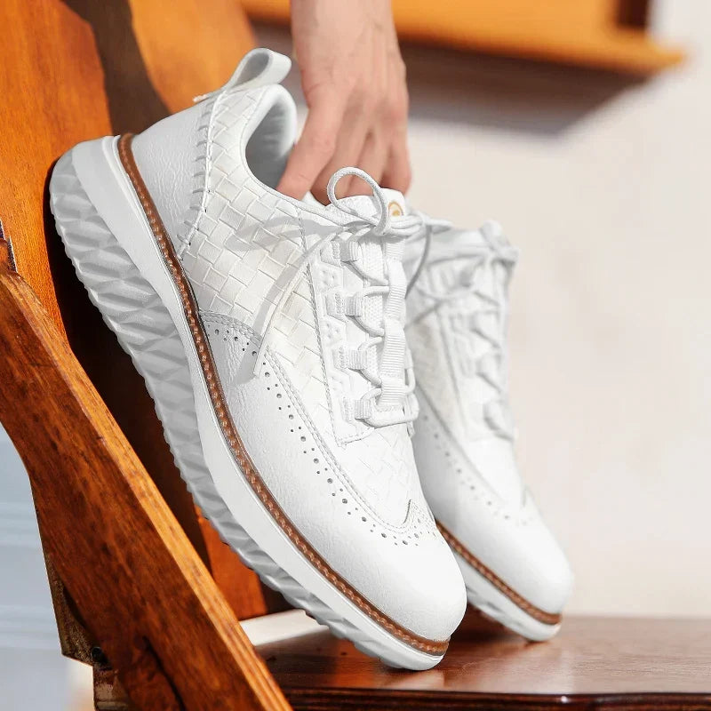 BREATHABLE LEATHER SNEAKERS FOR MEN