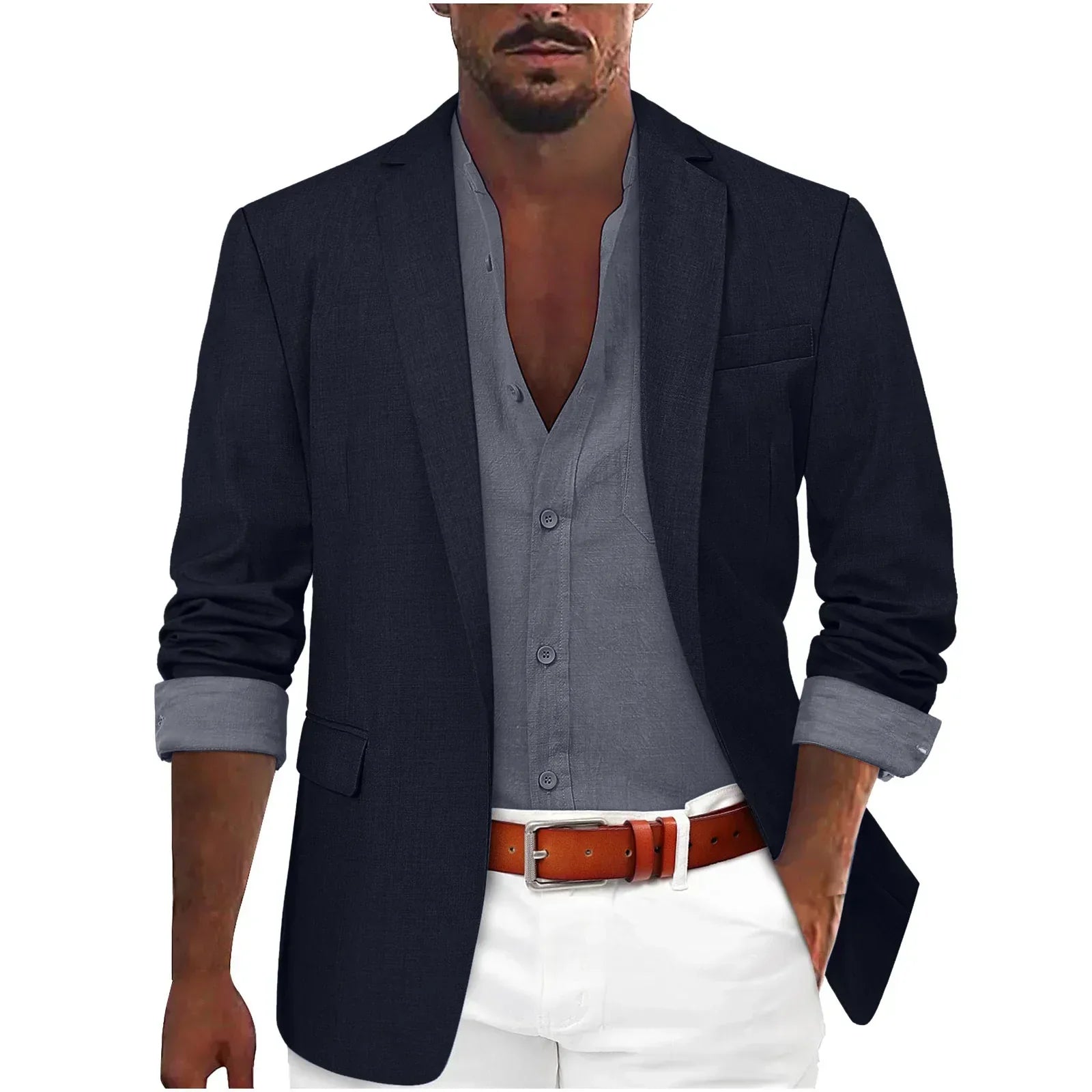 LIGHTWEIGHT LINEN BLAZER FOR MEN