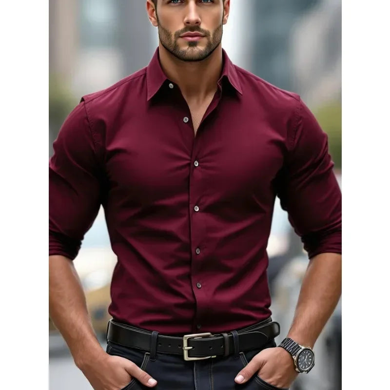 ELASTIC BUSINESS SHIRT FOR MEN
